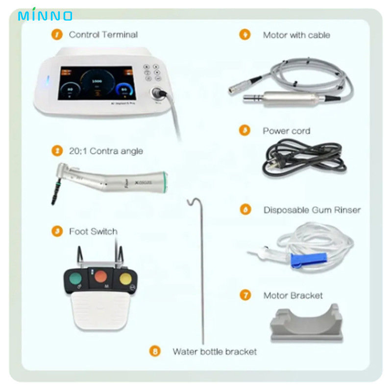 เครื่องยนต์ปลูกฟัน Full Touch Screen With 20:1 Fiber Angle Piezo Surgey Equipment เครื่องปลูกฟัน
