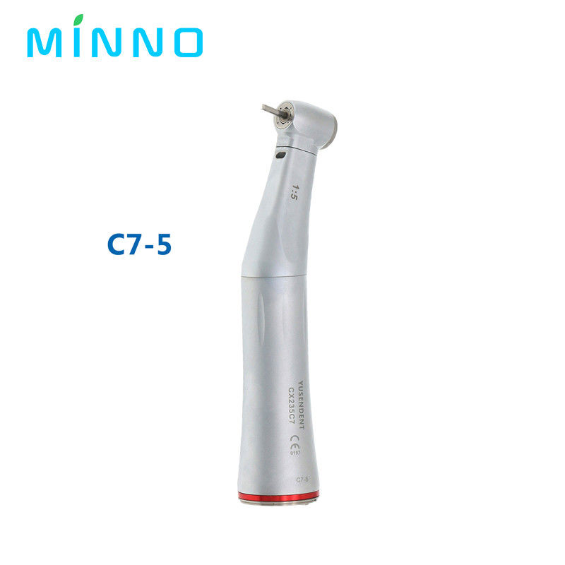 ฟัน 1/5 ความเร็วต่ํา Handpiece เพิ่มวงแหวนสีแดง Contra มุมสเปรย์น้ําภายในสําหรับมอเตอร์ E ประเภท